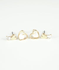 ラメハートセットチタンポストピアス