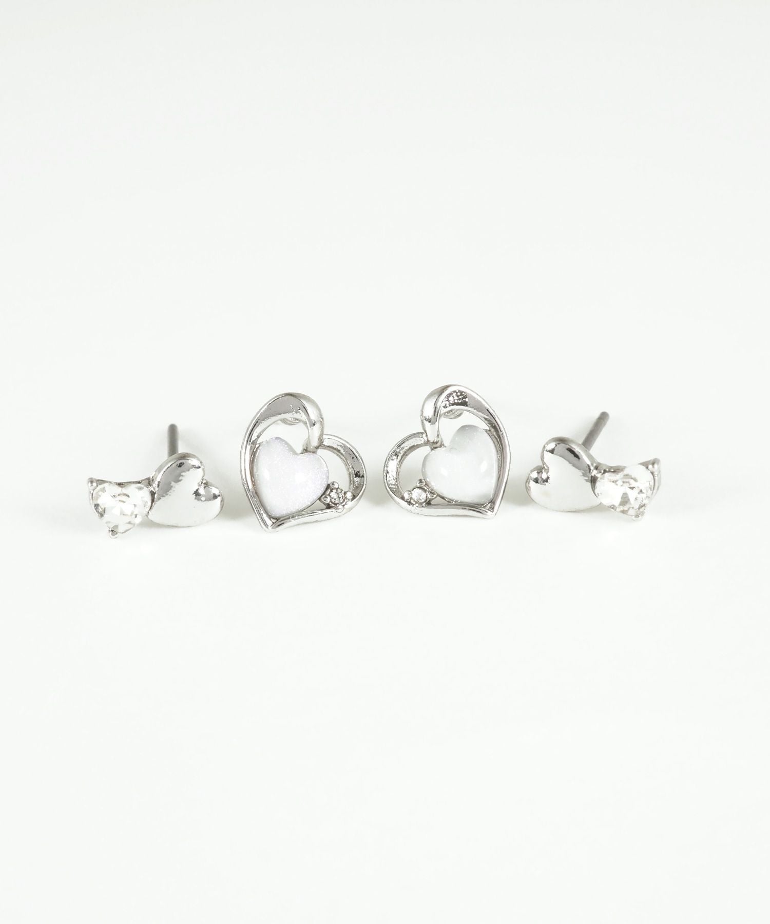 ラメハートセットチタンポストピアス