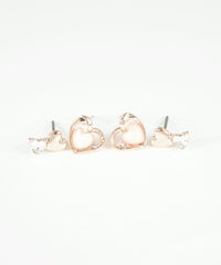 ラメハートセットチタンポストピアス