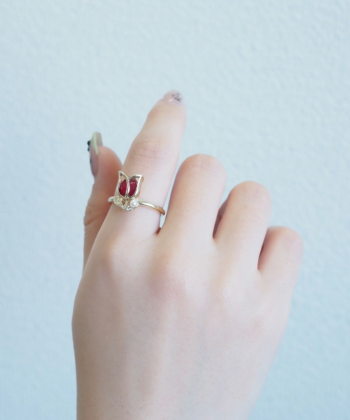 キャッツアイチューリップリング