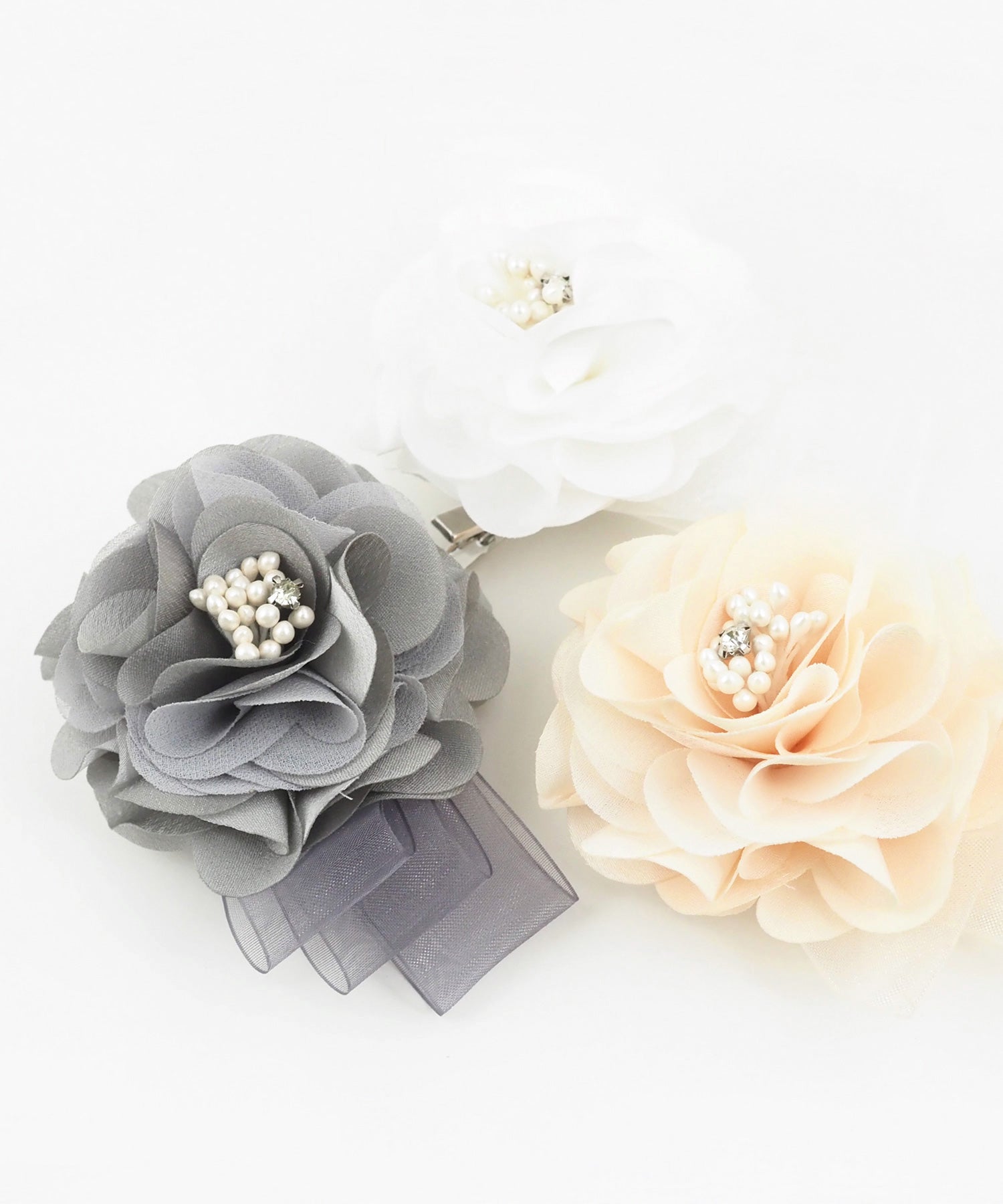 トリプルシアーリボン2wayフラワーコサージュ