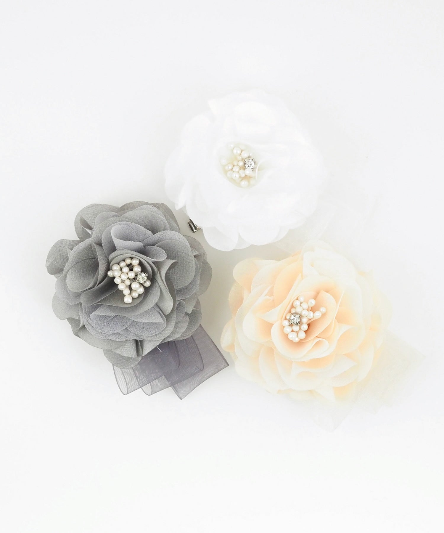 トリプルシアーリボン2wayフラワーコサージュ