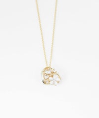 白蝶貝オープンハートフラワーネックレス