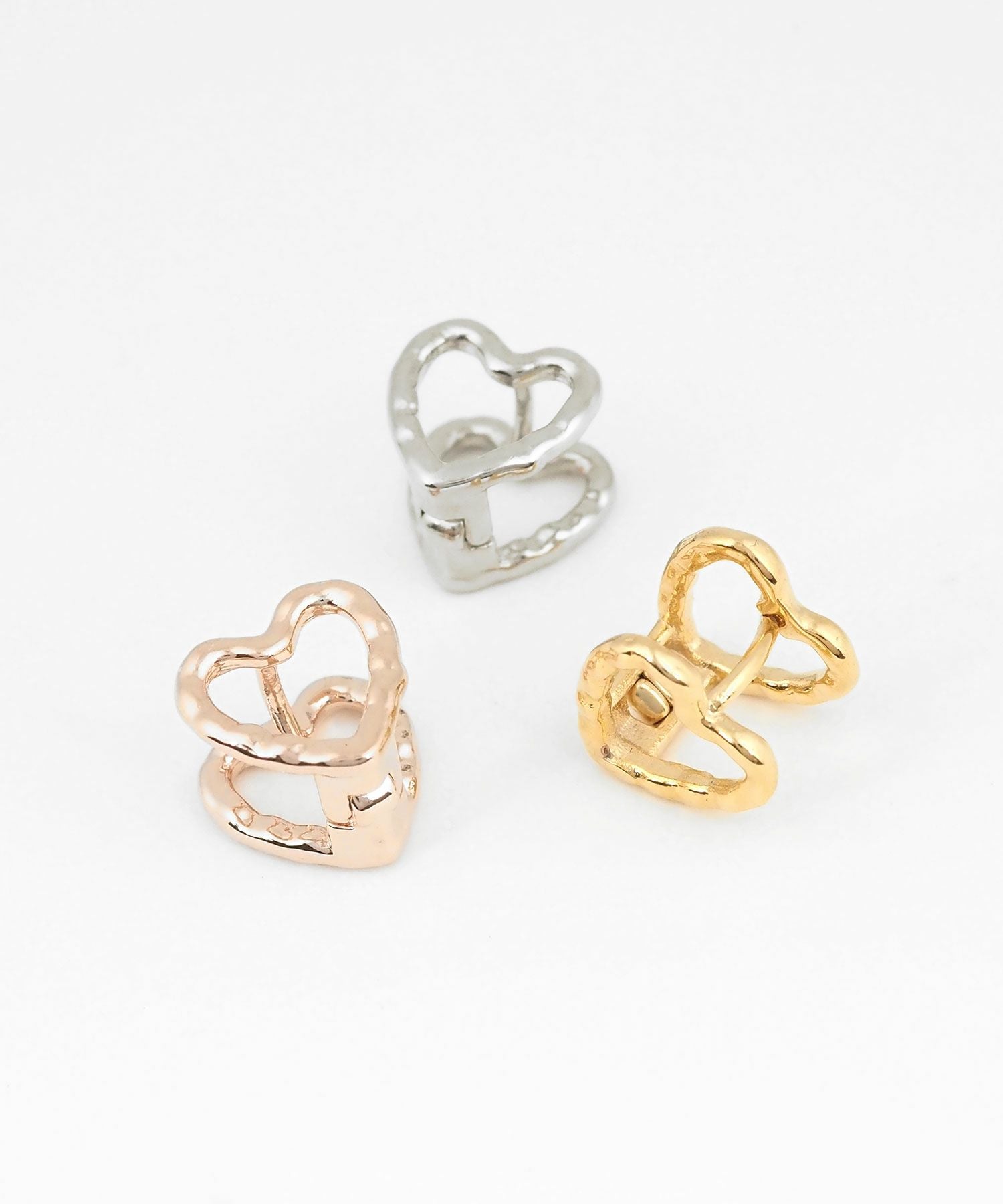 アウトラインハートワンタッチピアス
