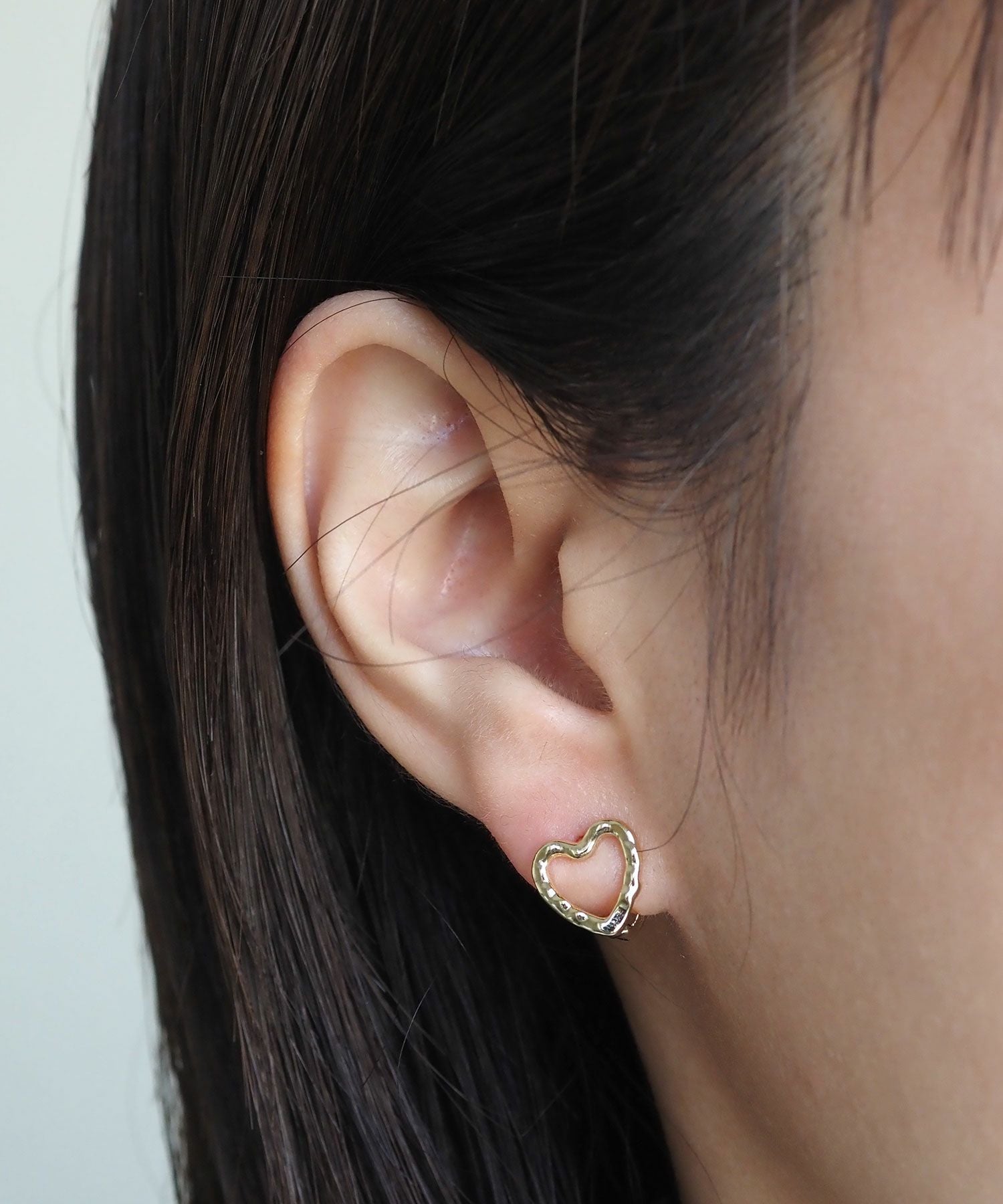 アウトラインハートワンタッチピアス