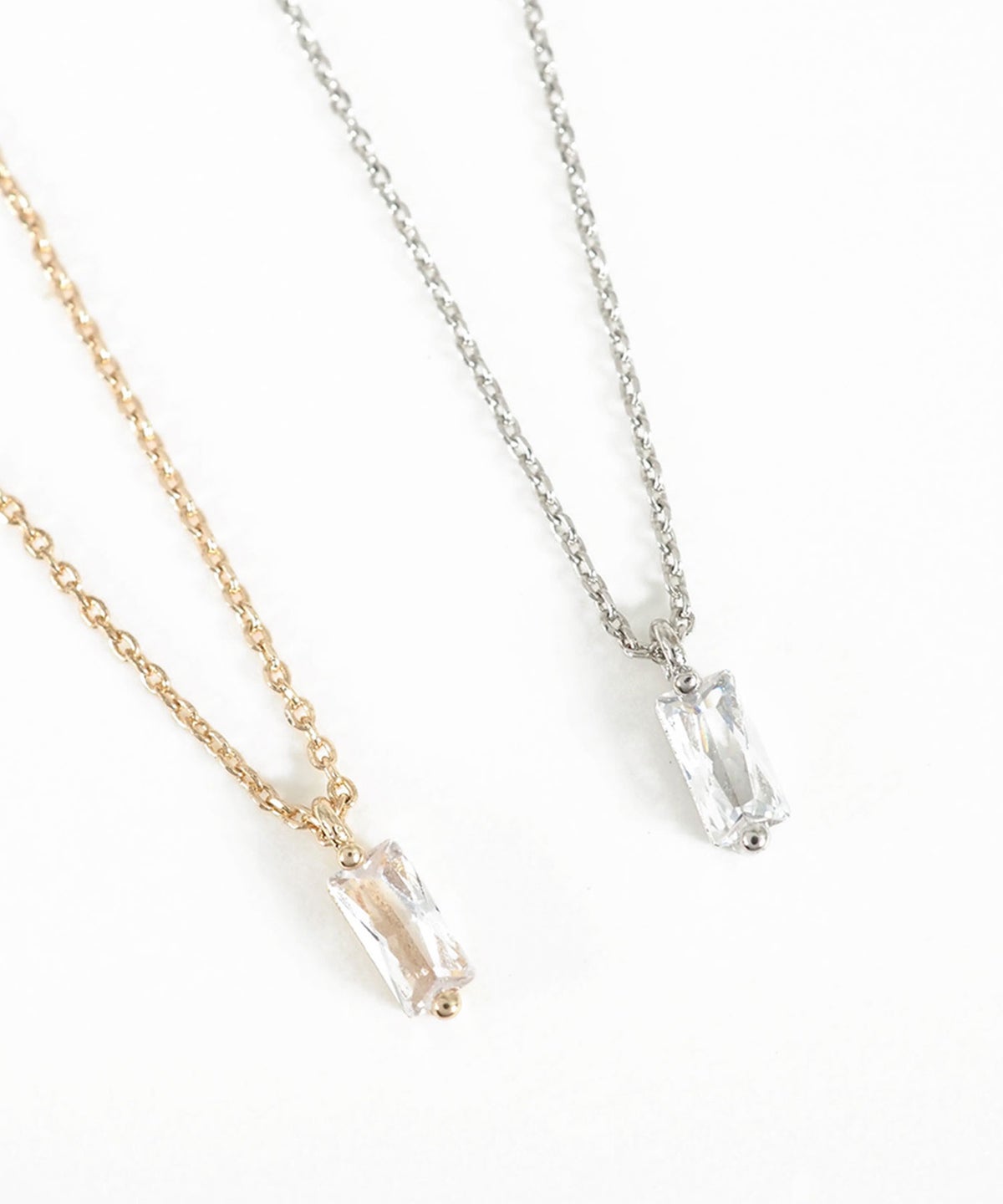 レクタングルジルコニアネックレス