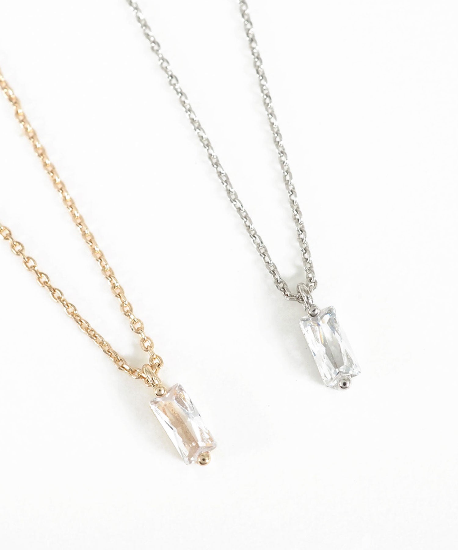 レクタングルジルコニアネックレス