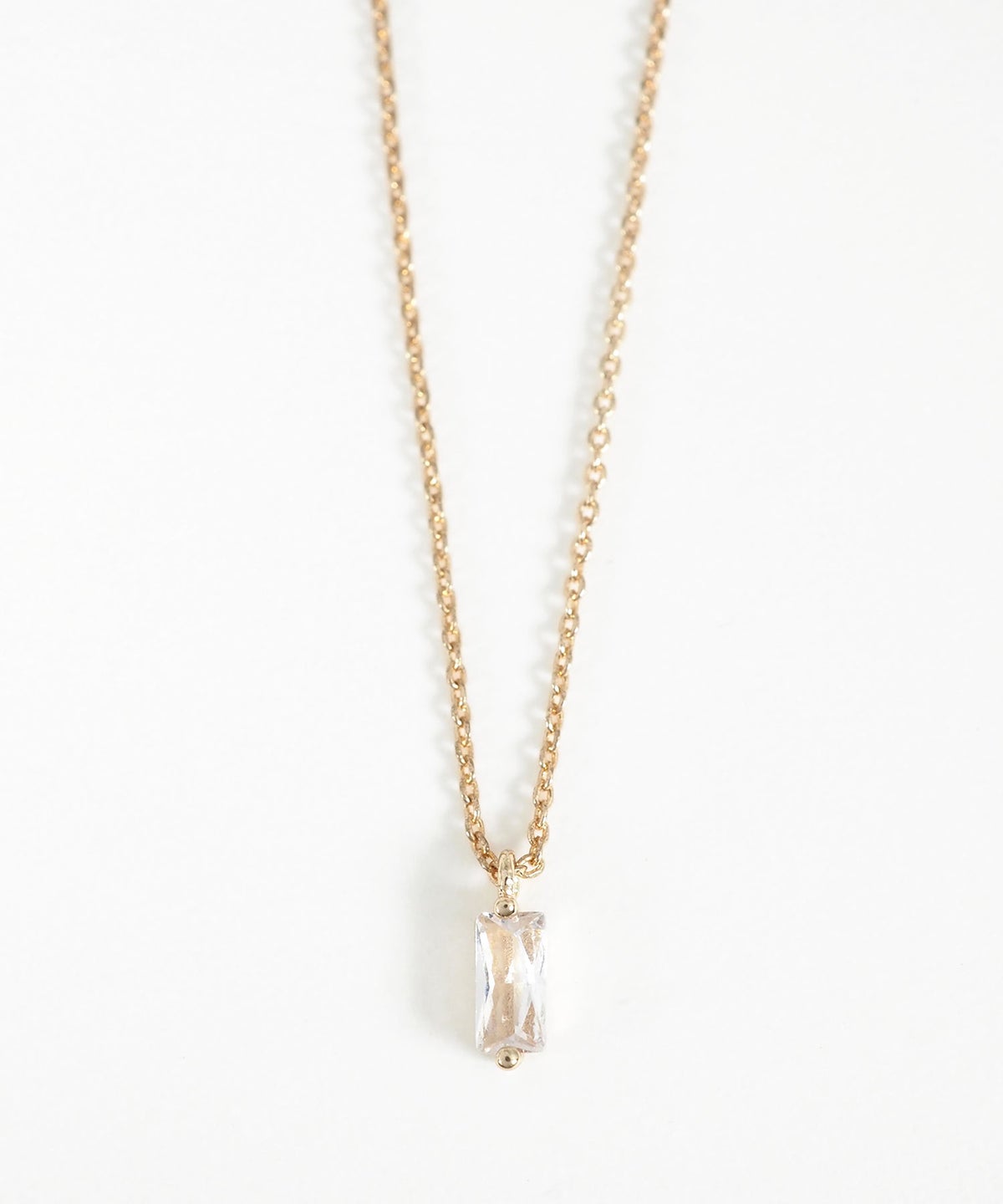 レクタングルジルコニアネックレス