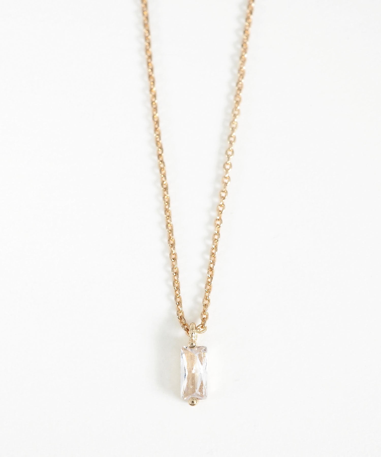 レクタングルジルコニアネックレス