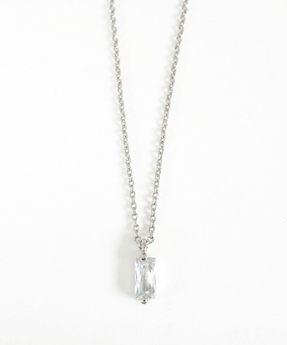 レクタングルジルコニアネックレス
