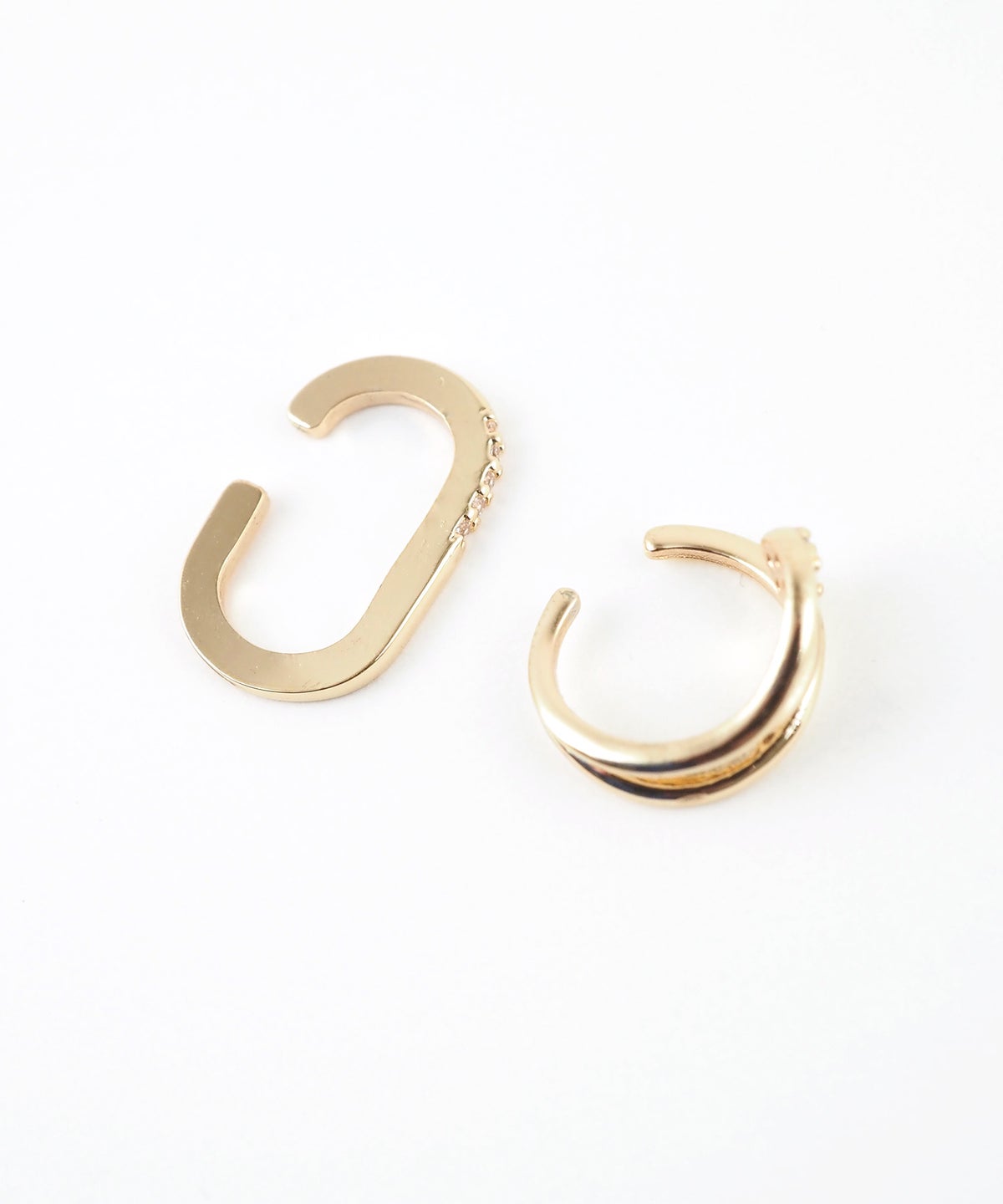 フラットオーバル×フローラインセットイヤーカフ