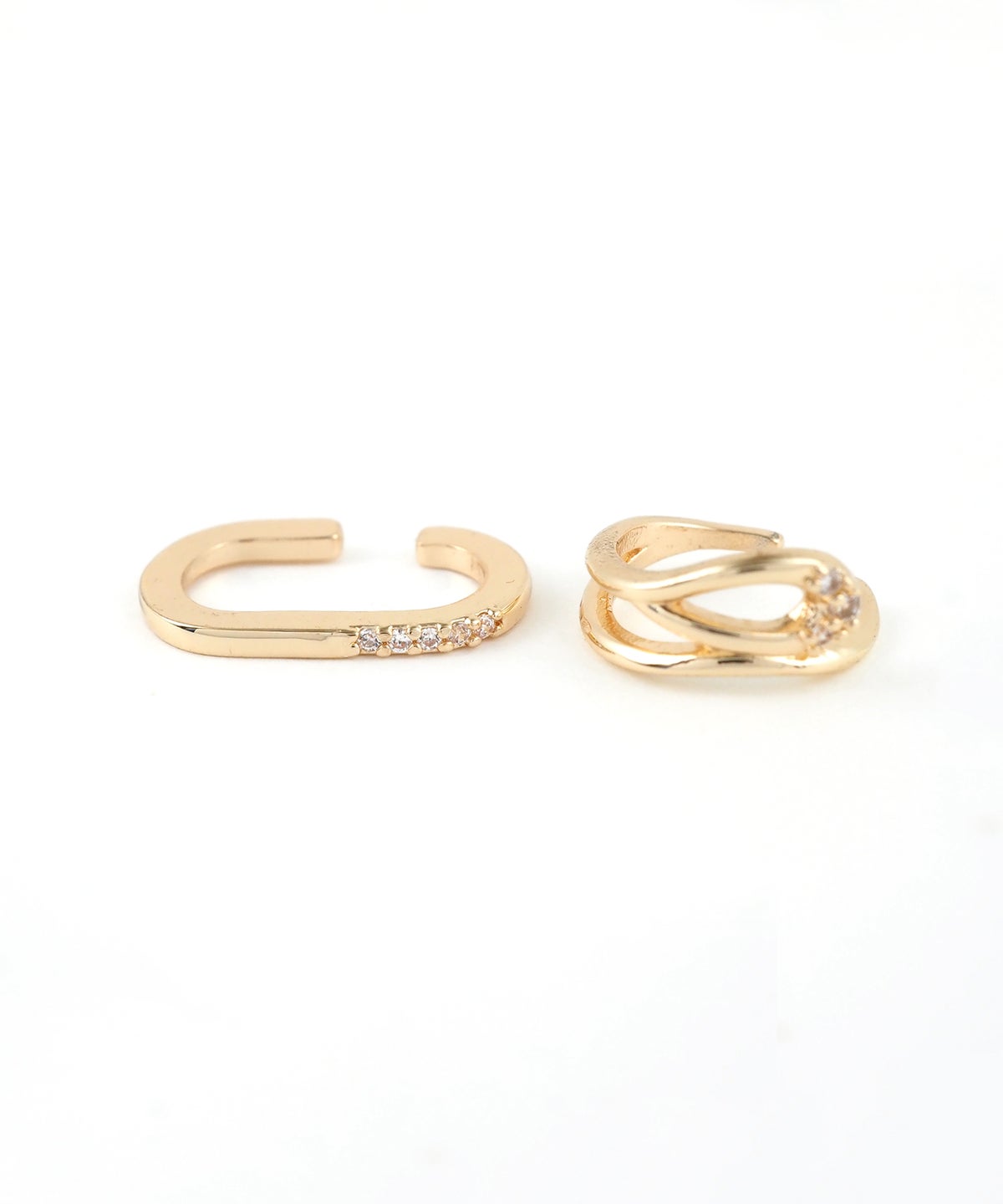 フラットオーバル×フローラインセットイヤーカフ