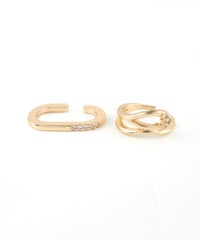 フラットオーバル×フローラインセットイヤーカフ