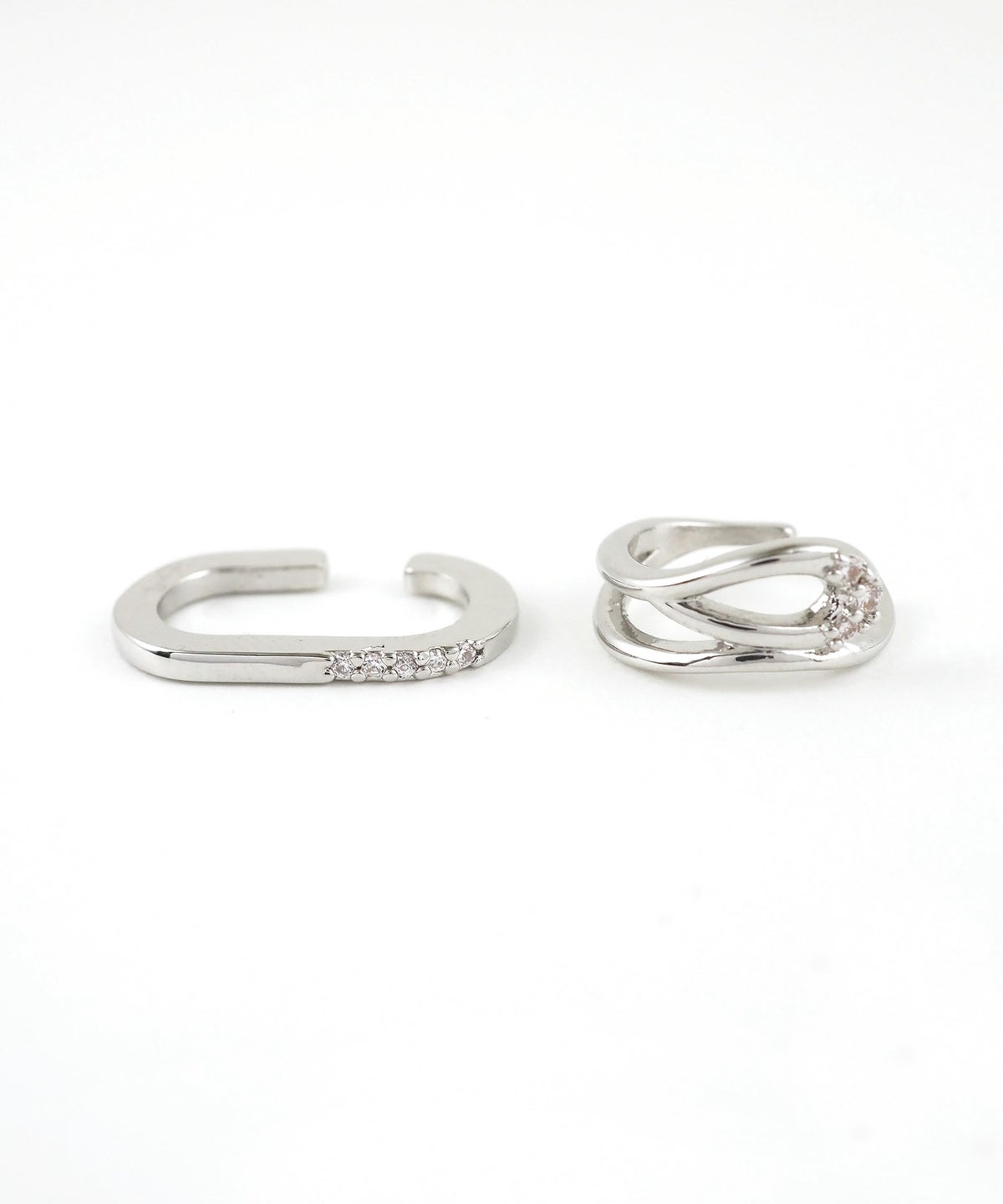 フラットオーバル×フローラインセットイヤーカフ