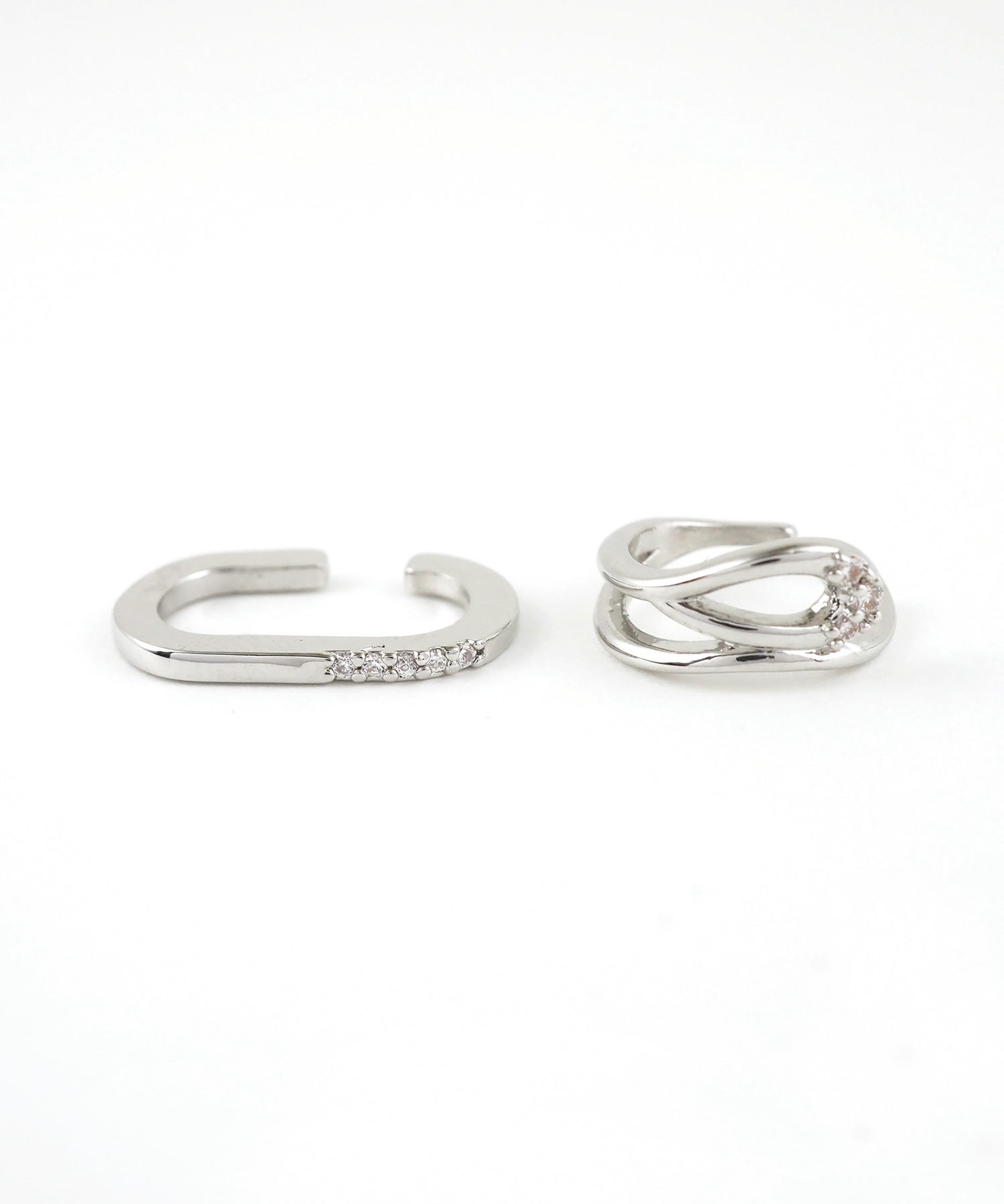 フラットオーバル×フローラインセットイヤーカフ