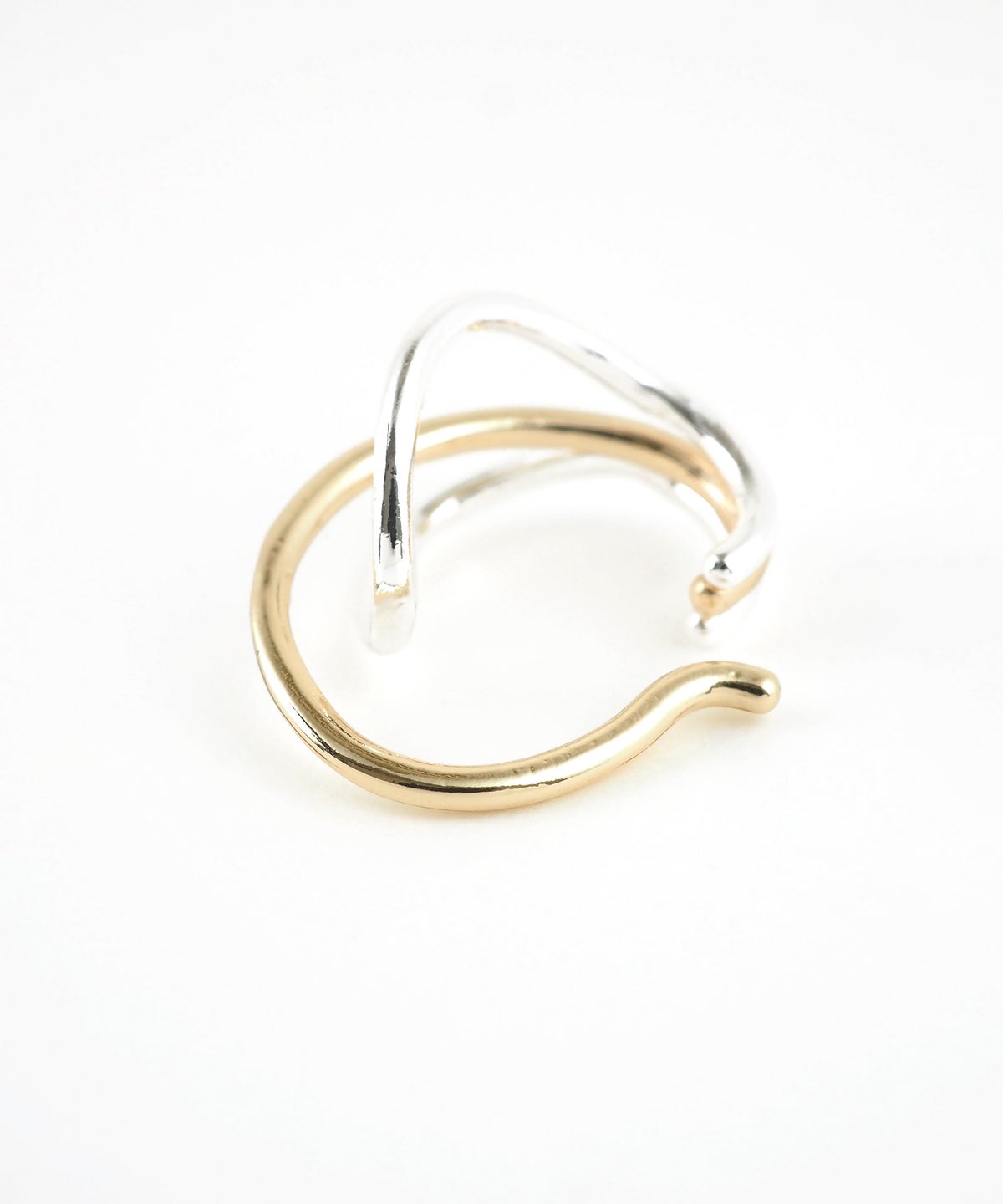 コンビカラークロスラインイヤーカフ