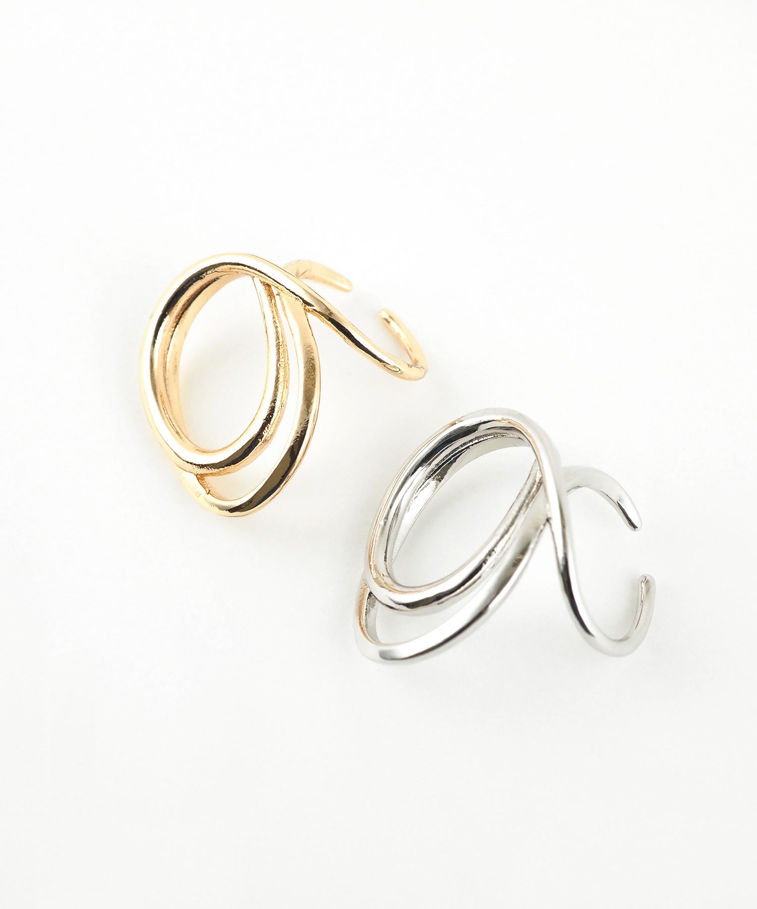 ニュアンスラインダブルループイヤーカフ