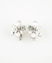 ブライトビジューフローラルクリップイヤリング