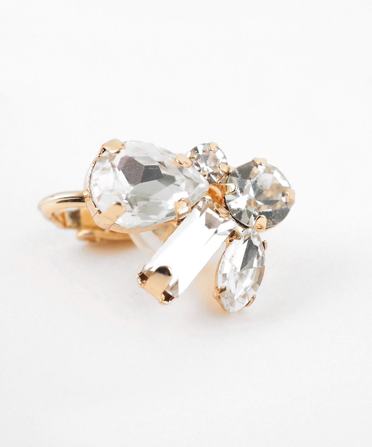 グロッシービジューマルチカットクリップイヤリング