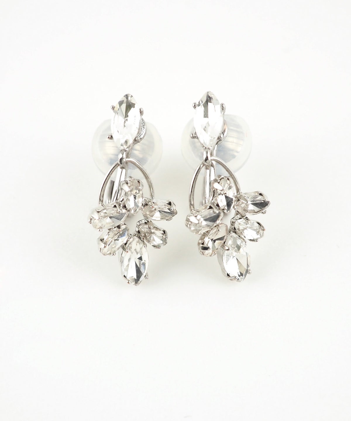 ブライトビジューマーキスドロップクリップイヤリング