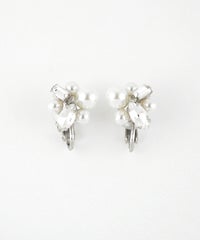 クラシカルビジューミックスフォルムクリップイヤリング