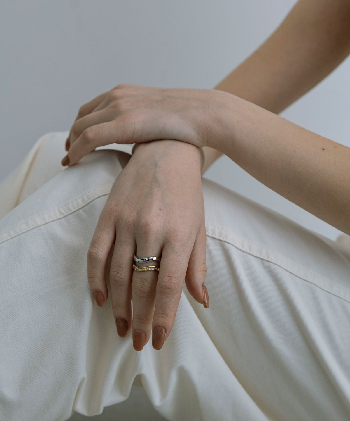 ストーンウェーブダブルラインステンレスリング【MUK lucenzio】