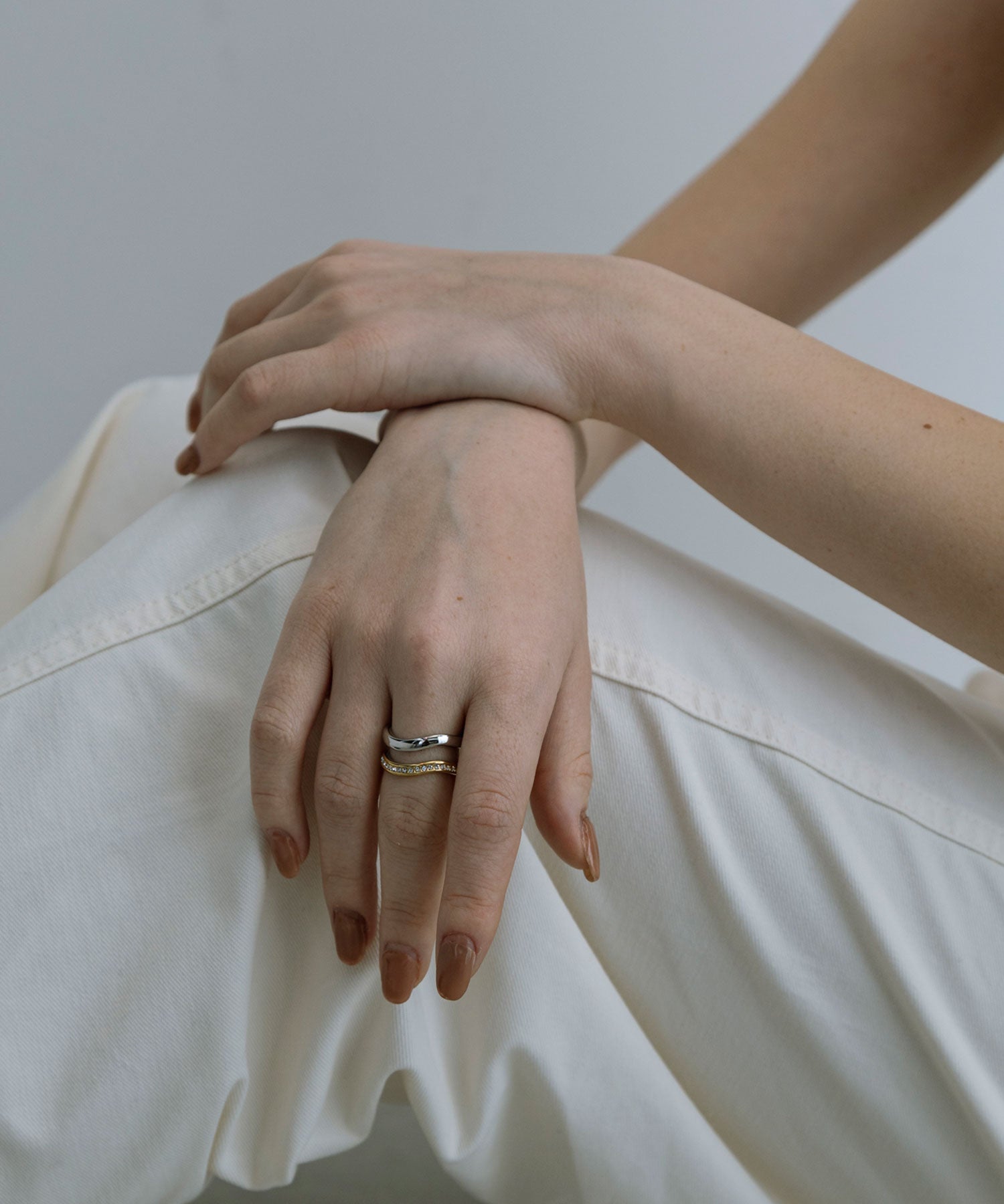 ストーンウェーブダブルラインステンレスリング【MUK lucenzio】