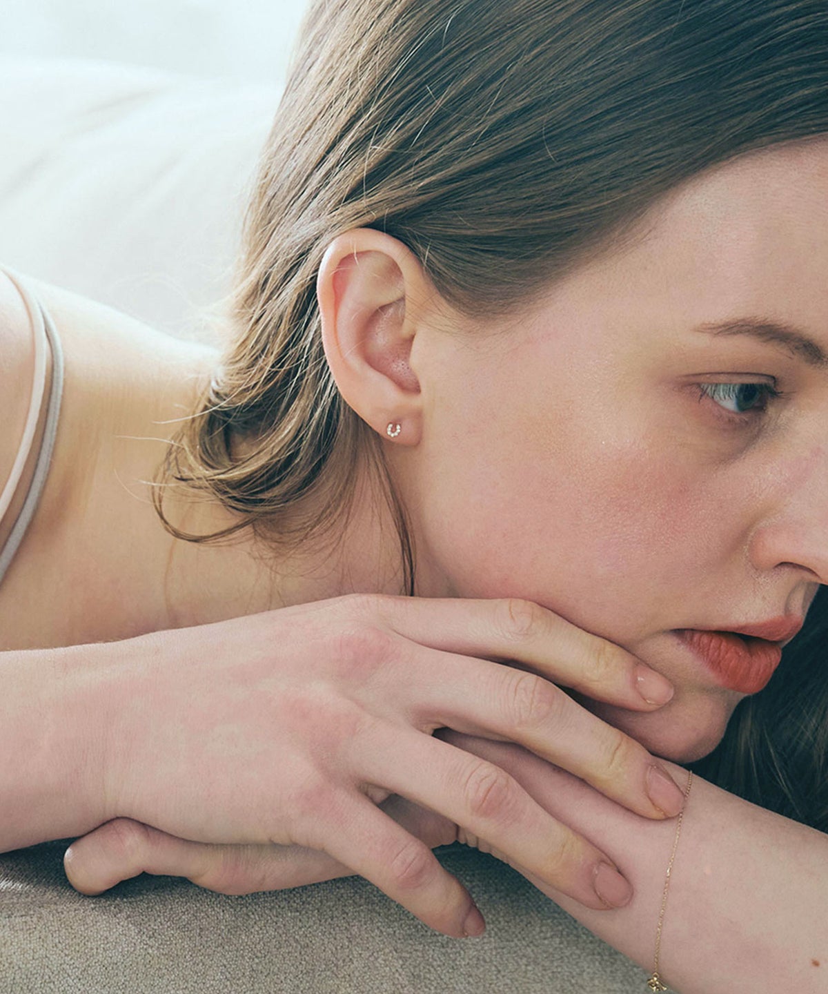 【web限定】[K10]パヴェホースシューダイヤモンドピアス