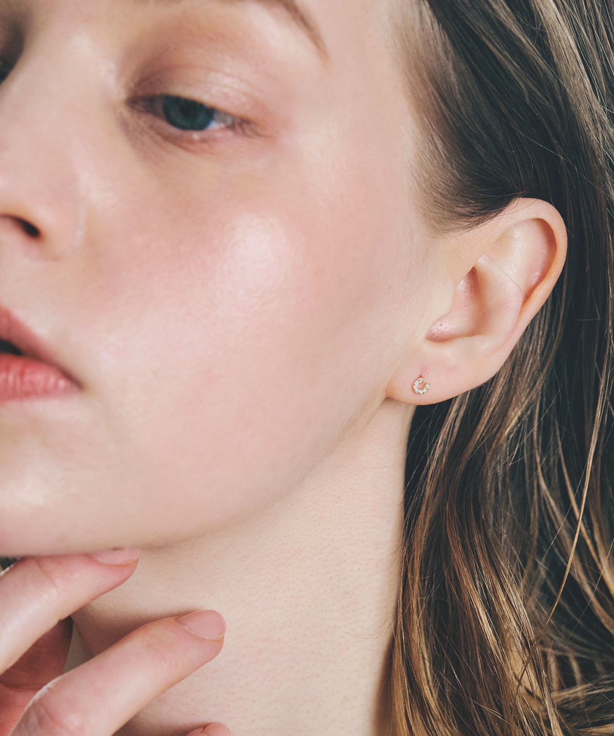 【web限定】[K10]パヴェホースシューダイヤモンドピアス