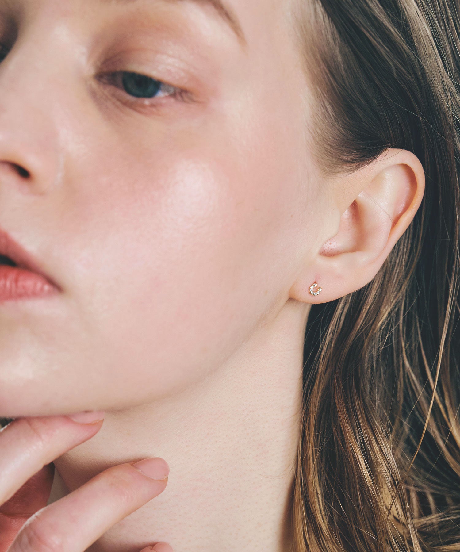 【web限定】[K10]パヴェホースシューダイヤモンドピアス