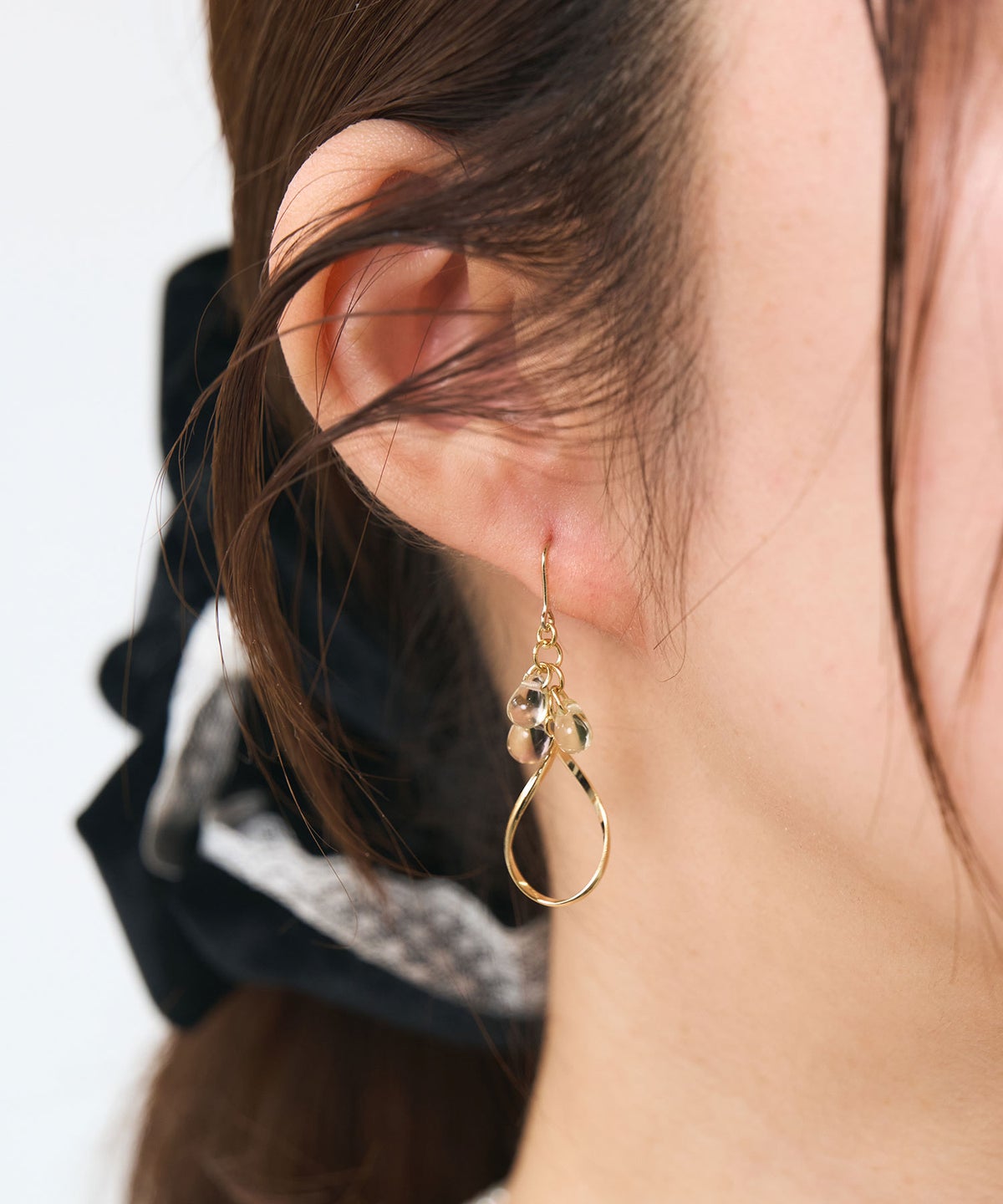 クリアドロップフックピアス