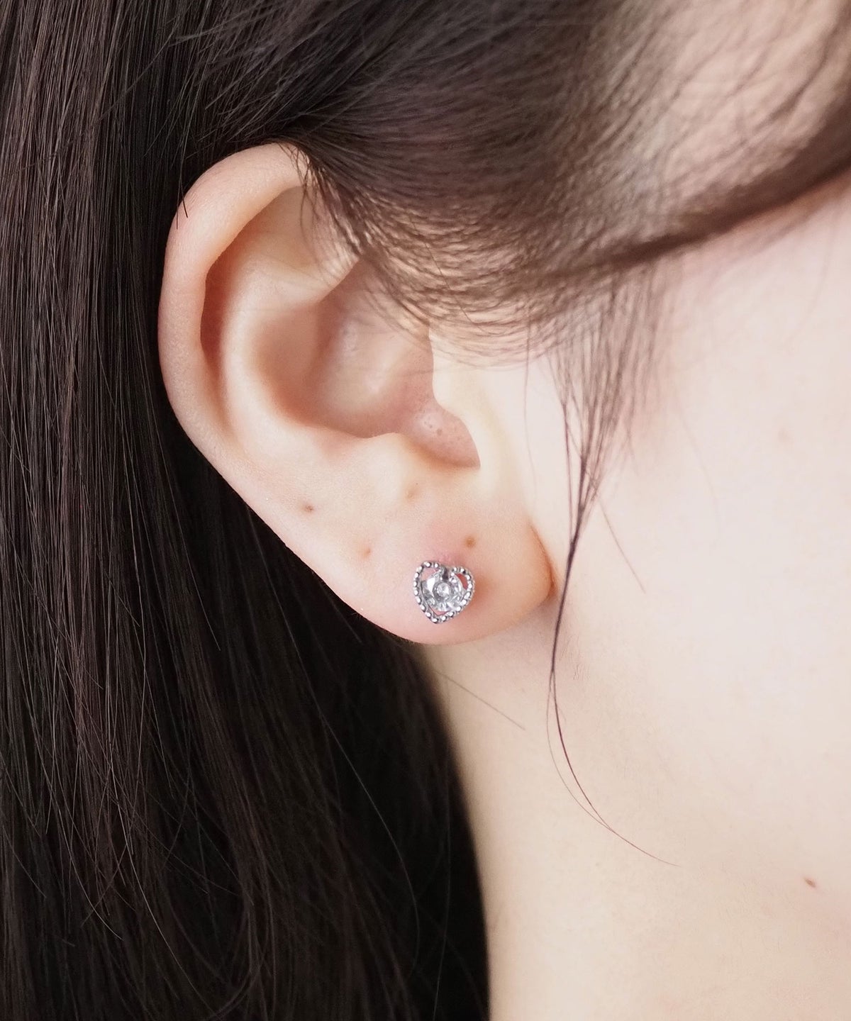 ジルコニアハートステンレスピアス