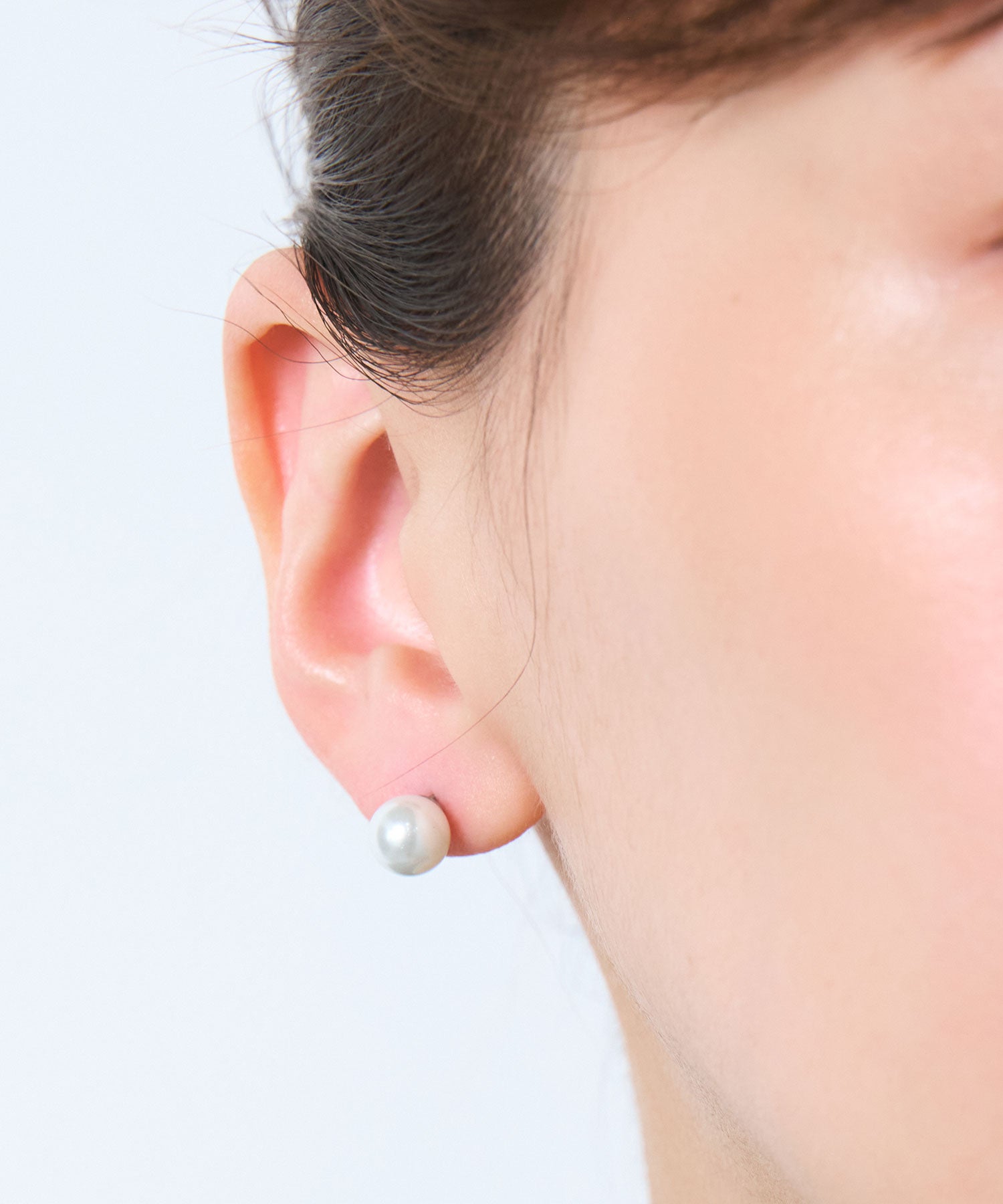 ホワイトガラスパールネックレス＆ピアスセット