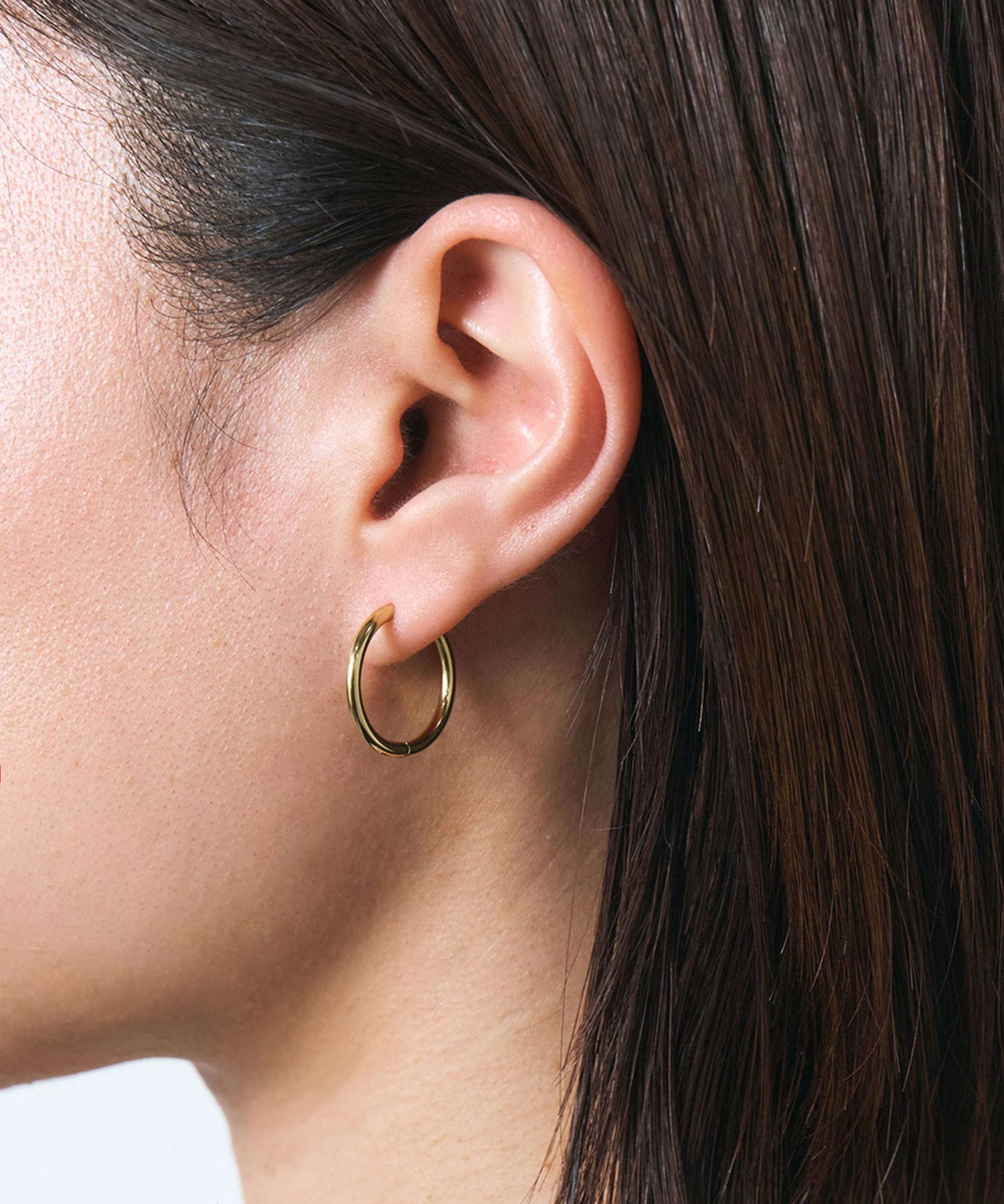 ベーシックワンタッチスリムステンレスフープピアス【MUK lucenzio】