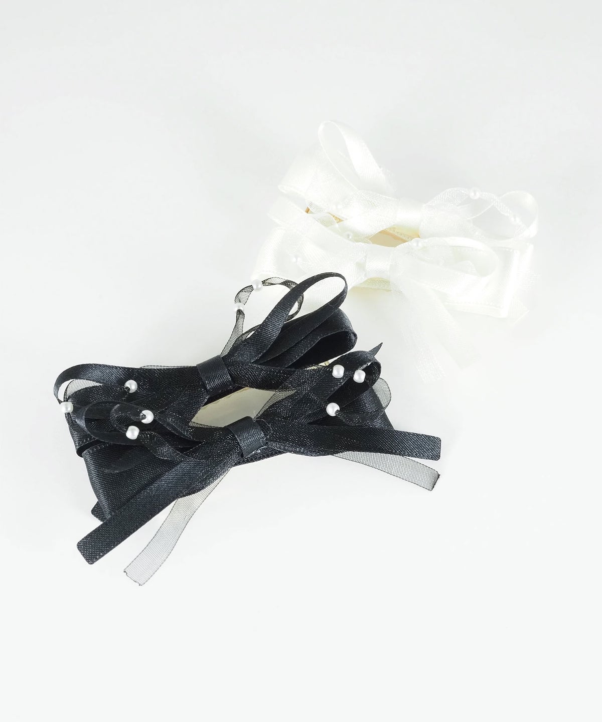 サテンダブルリボンへアクリップ