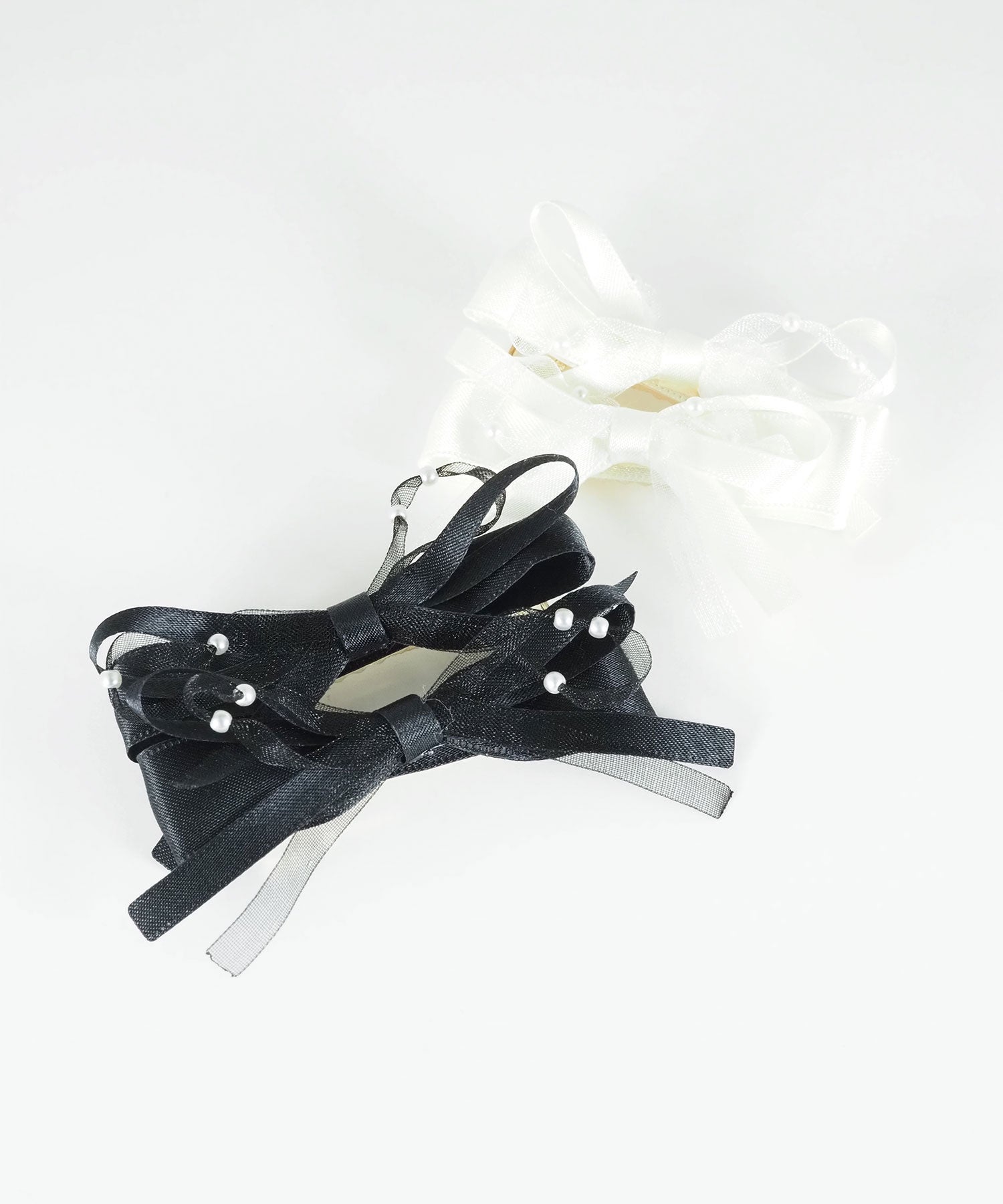 サテンダブルリボンへアクリップ