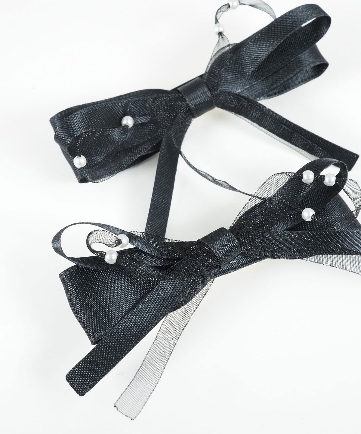 サテンダブルリボンへアクリップ