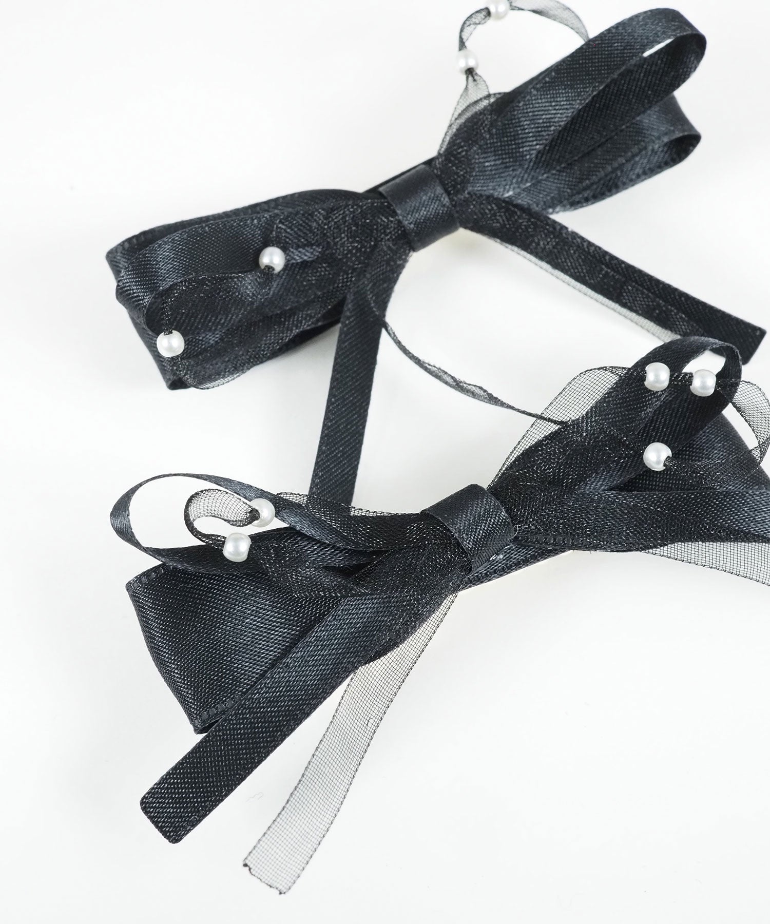 サテンダブルリボンへアクリップ