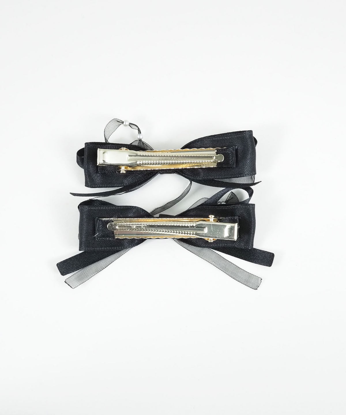 サテンダブルリボンへアクリップ