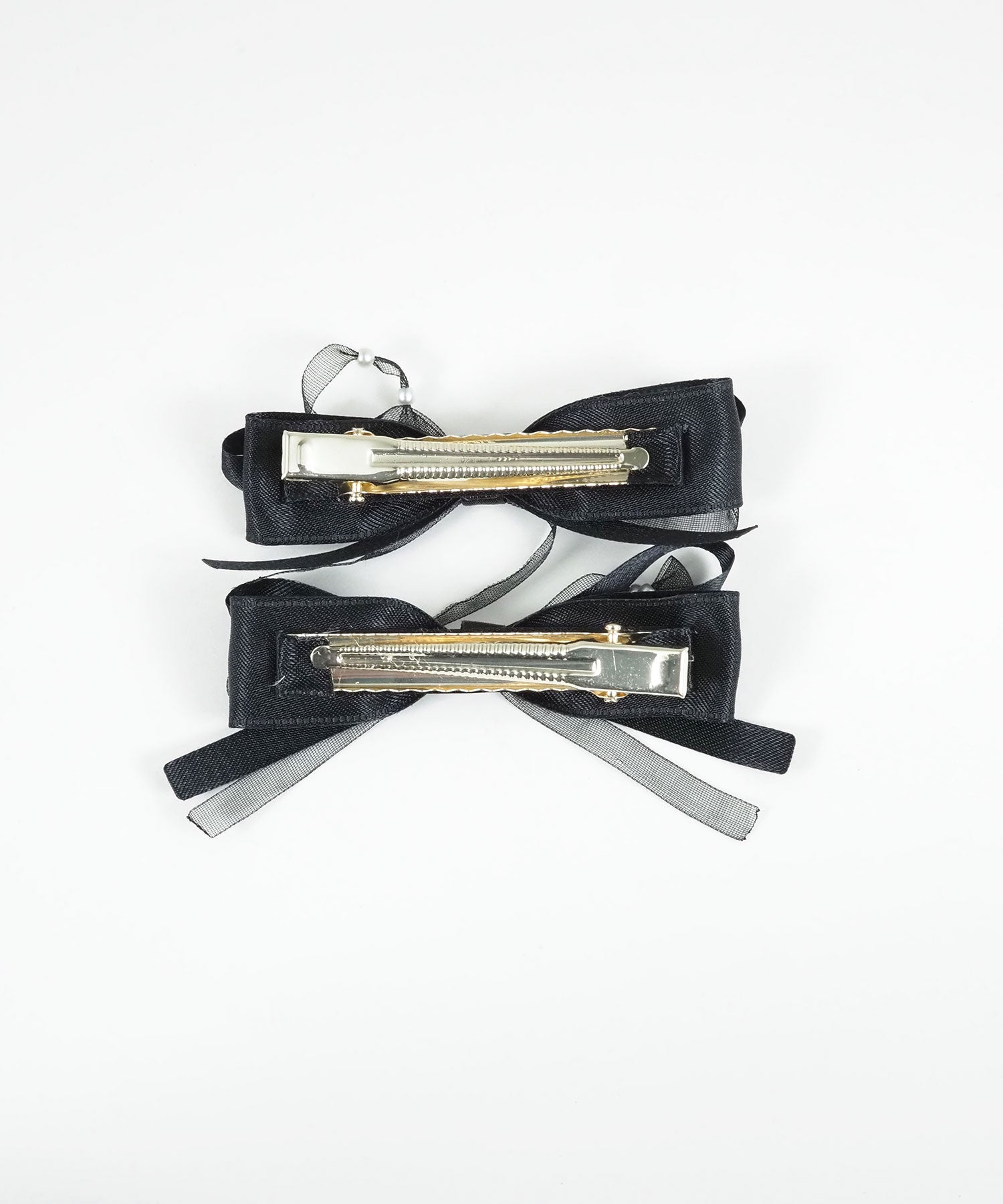 サテンダブルリボンへアクリップ