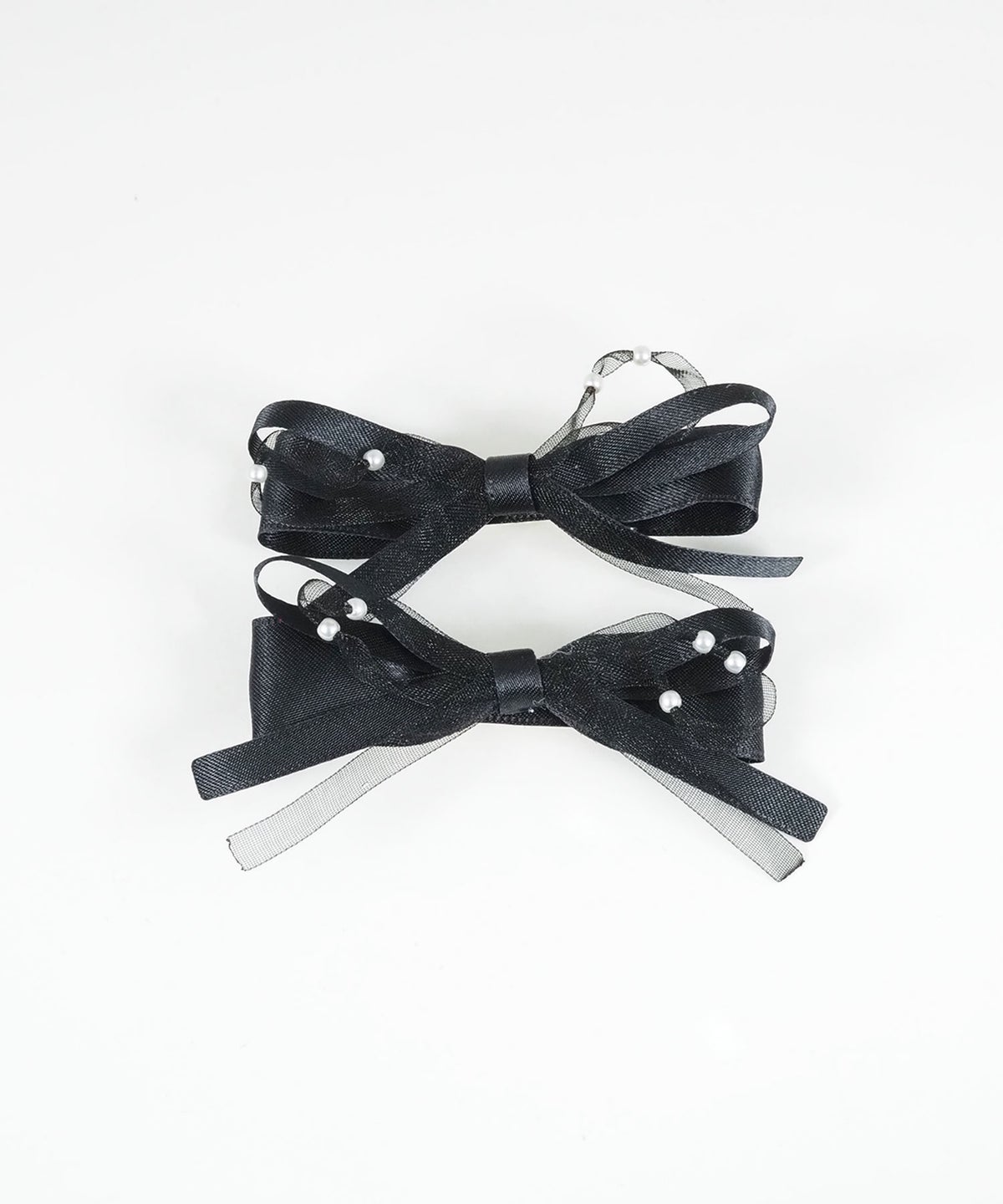 サテンダブルリボンへアクリップ