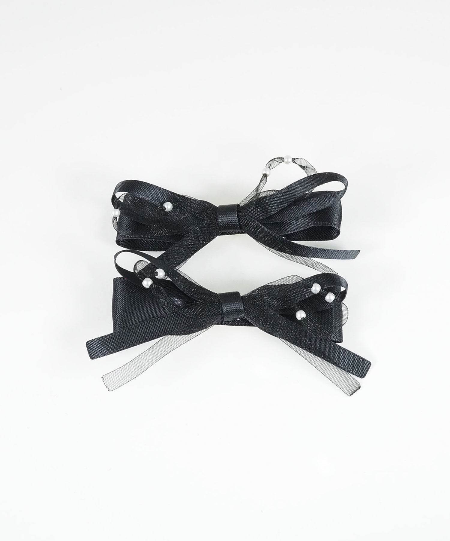 サテンダブルリボンへアクリップ