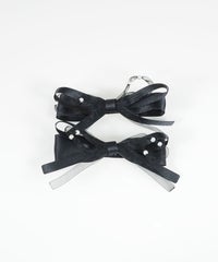 サテンダブルリボンへアクリップ