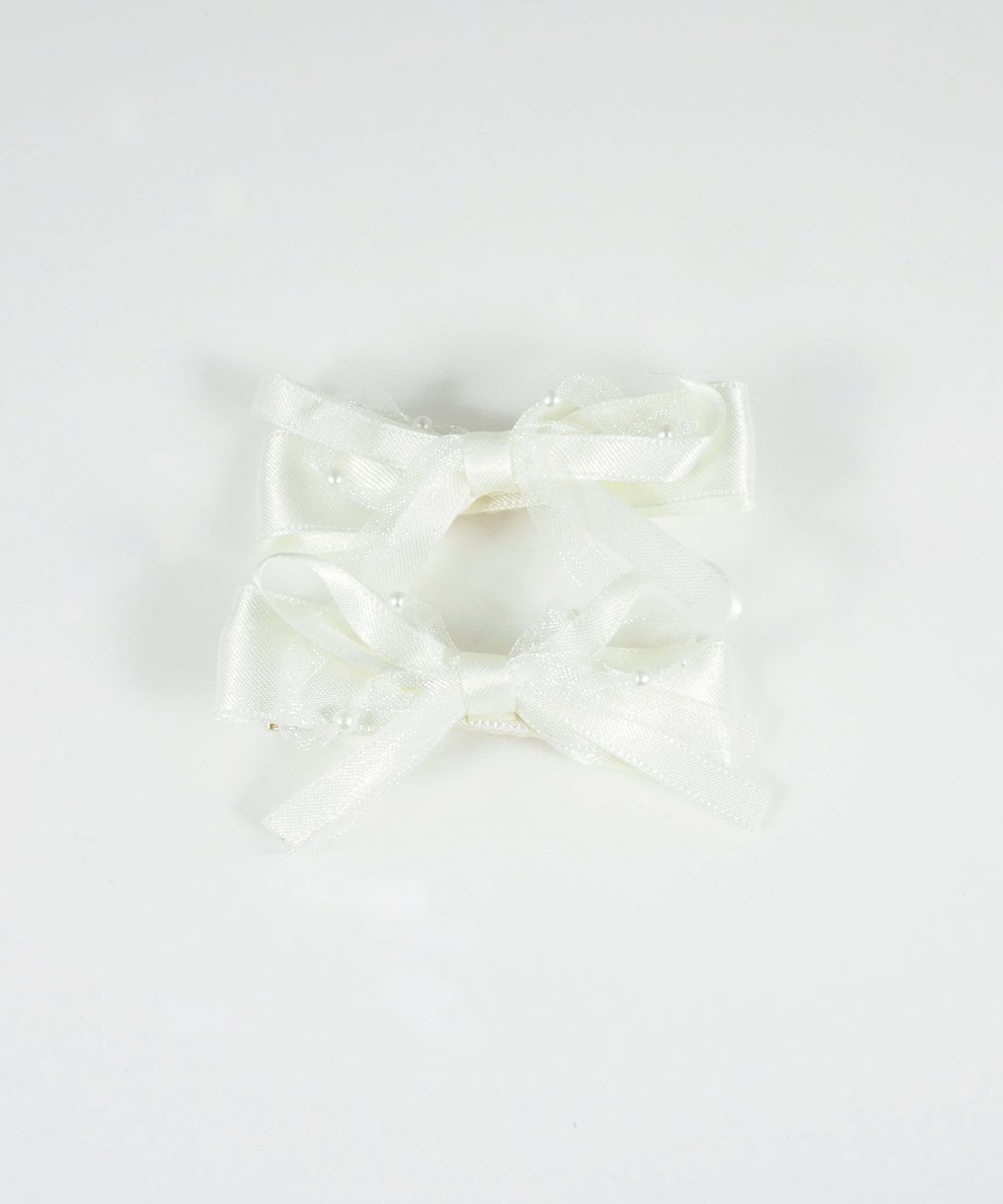 サテンダブルリボンへアクリップ