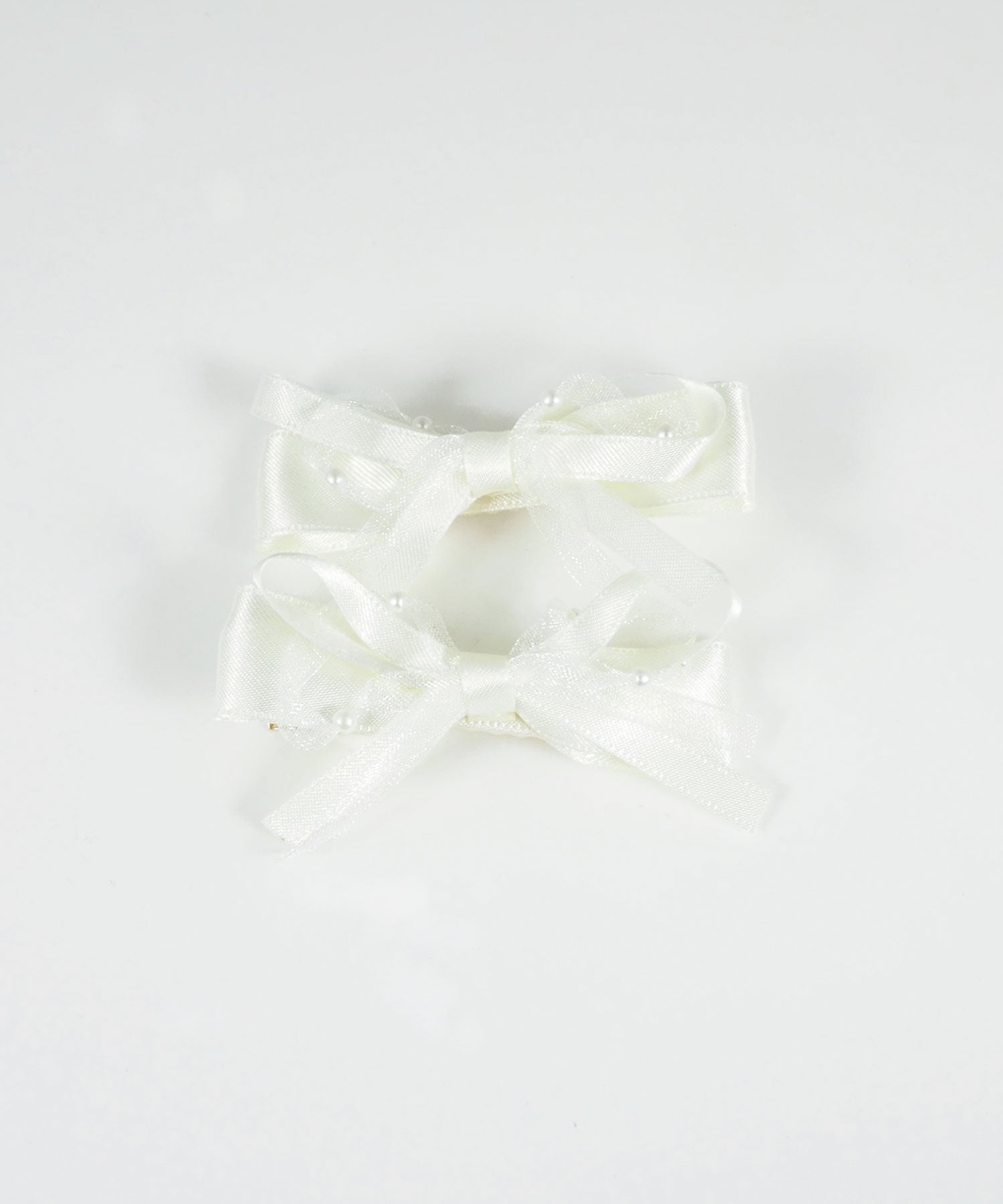 サテンダブルリボンへアクリップ