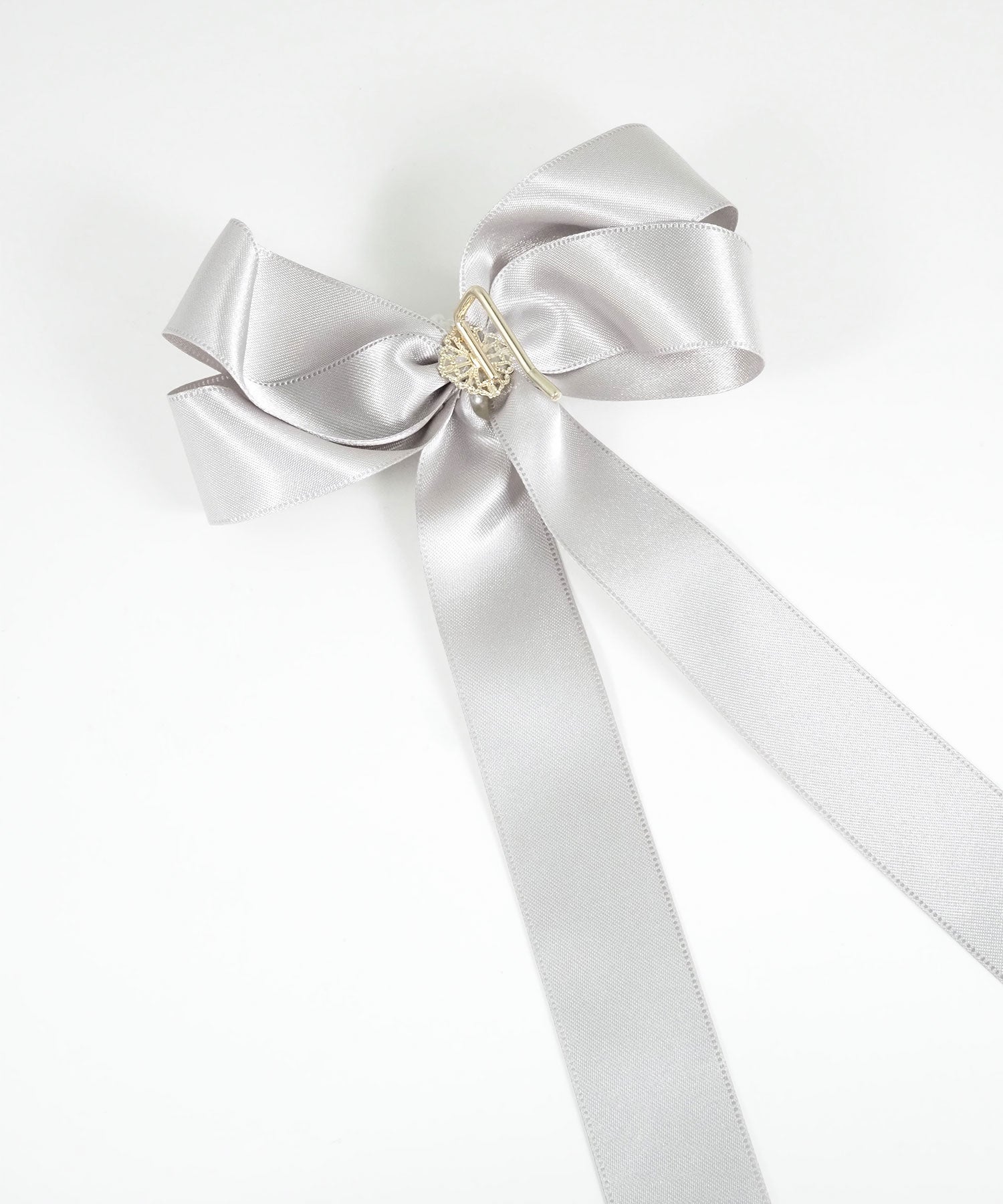 パールサテンロングリボンポニーフック