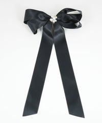 パールサテンロングリボンポニーフック