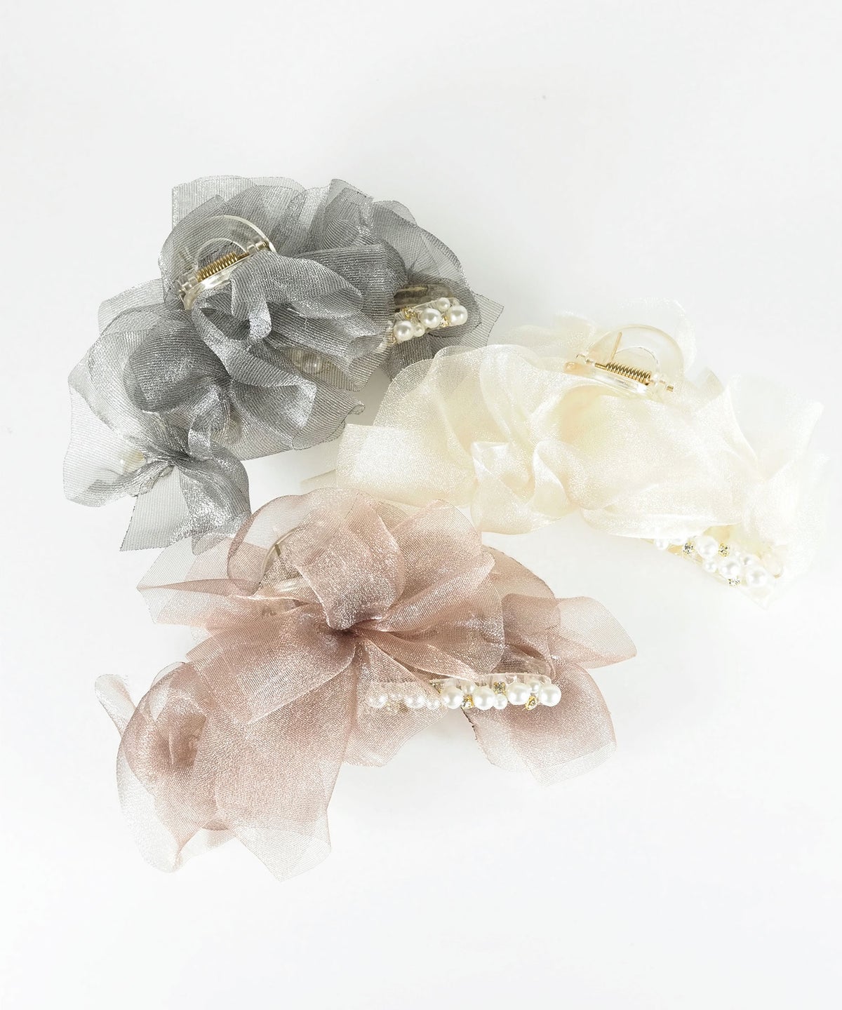 オーガンジーフリルバンスクリップ