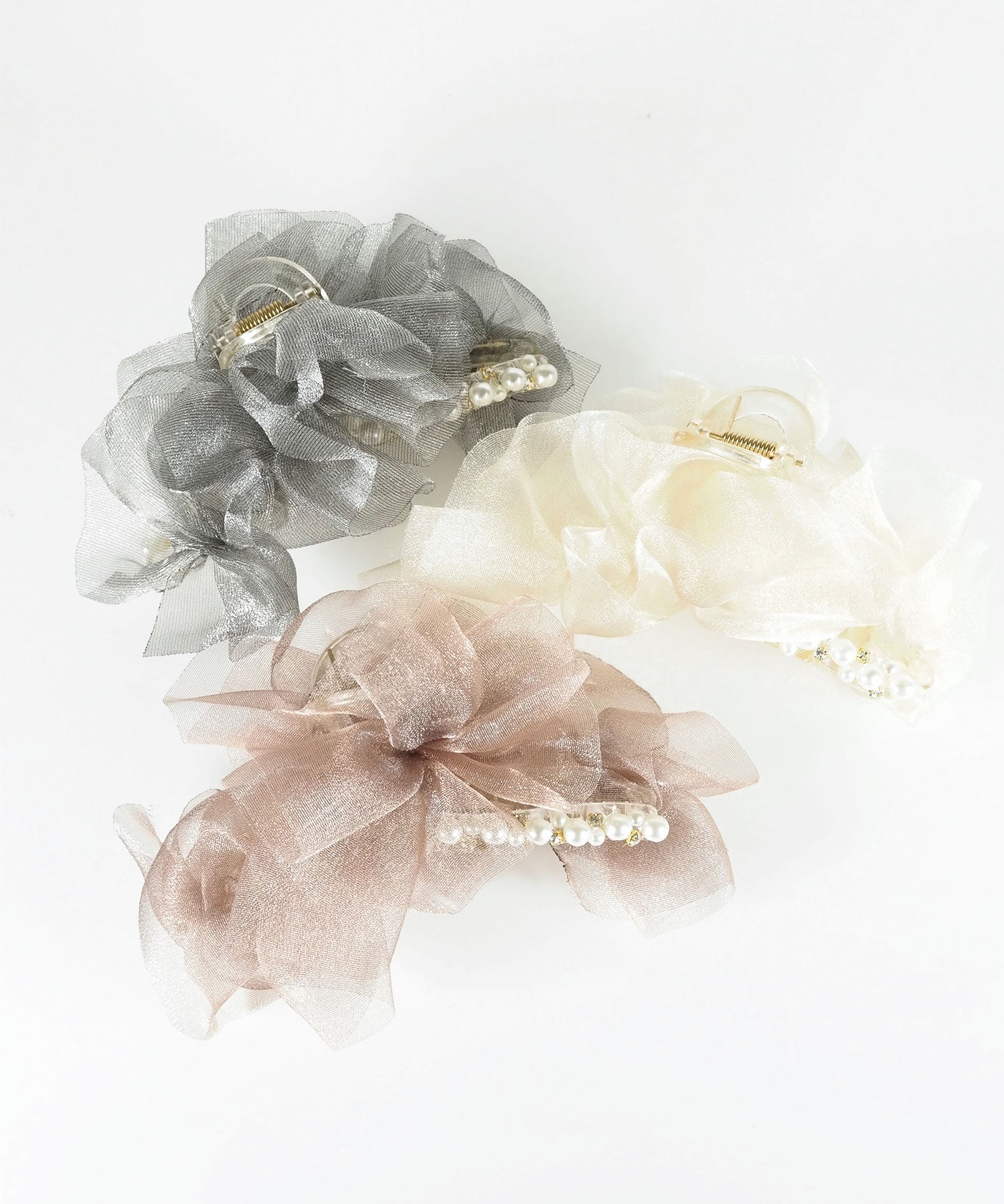 オーガンジーフリルバンスクリップ