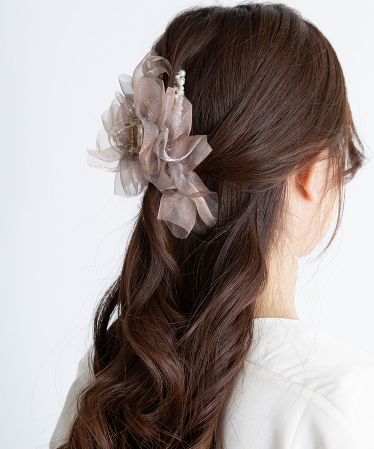 オーガンジーフリルバンスクリップ